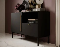 BEST MOBILIER - Felicia - buffet bas - noir - 120 cm