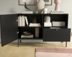 BEST MOBILIER - Felicia - buffet bas - noir - 120 cm