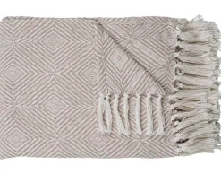 BEST MOBILIER - Fonni - plaid - 130x160 cm - motif graphique - en coton recyclé