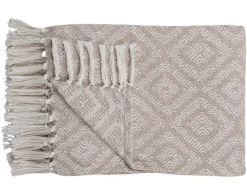 BEST MOBILIER - Fonni - plaid - 130x160 cm - motif géométrique - en coton recyclé