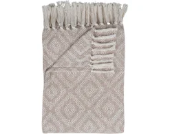 BEST MOBILIER - Fonni - plaid - 130x160 cm - motif géométrique - en coton recyclé