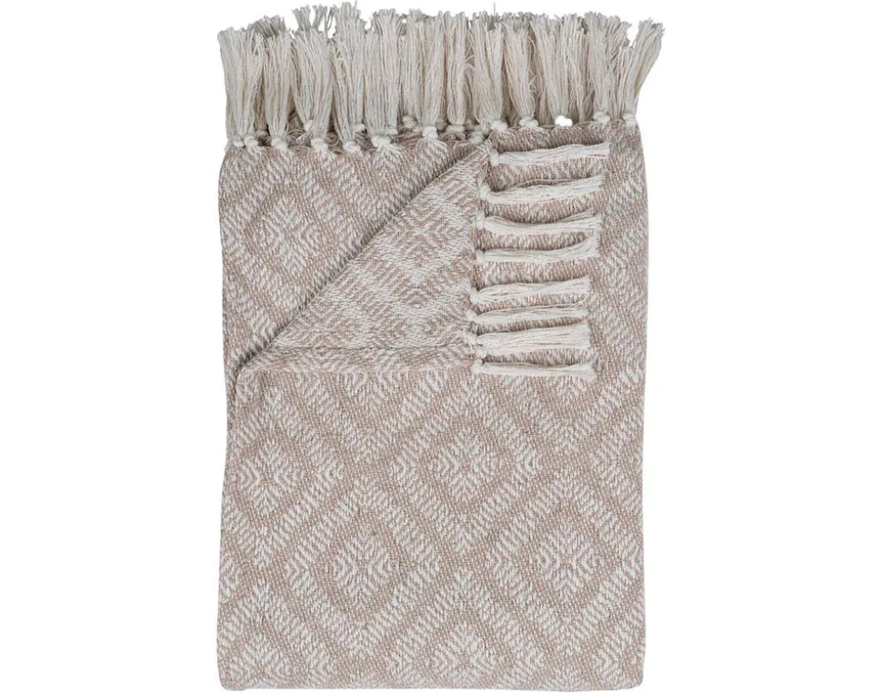 BEST MOBILIER - Fonni - plaid - 130x160 cm - motif géométrique - en coton recyclé