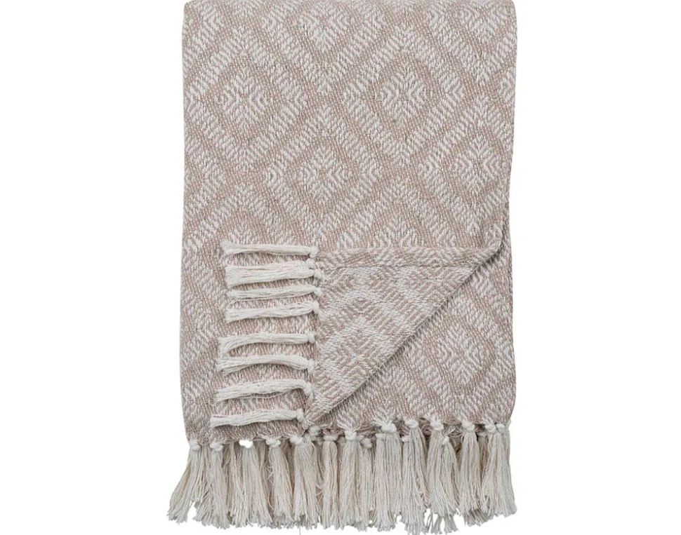 BEST MOBILIER - Fonni - plaid - 130x160 cm - motif géométrique - en coton recyclé