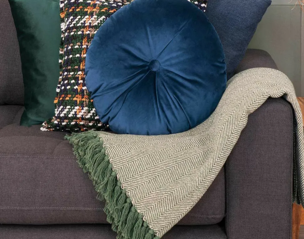 BEST MOBILIER - Fonni - plaid - 130x160 cm - motif abstrait - en coton recyclé