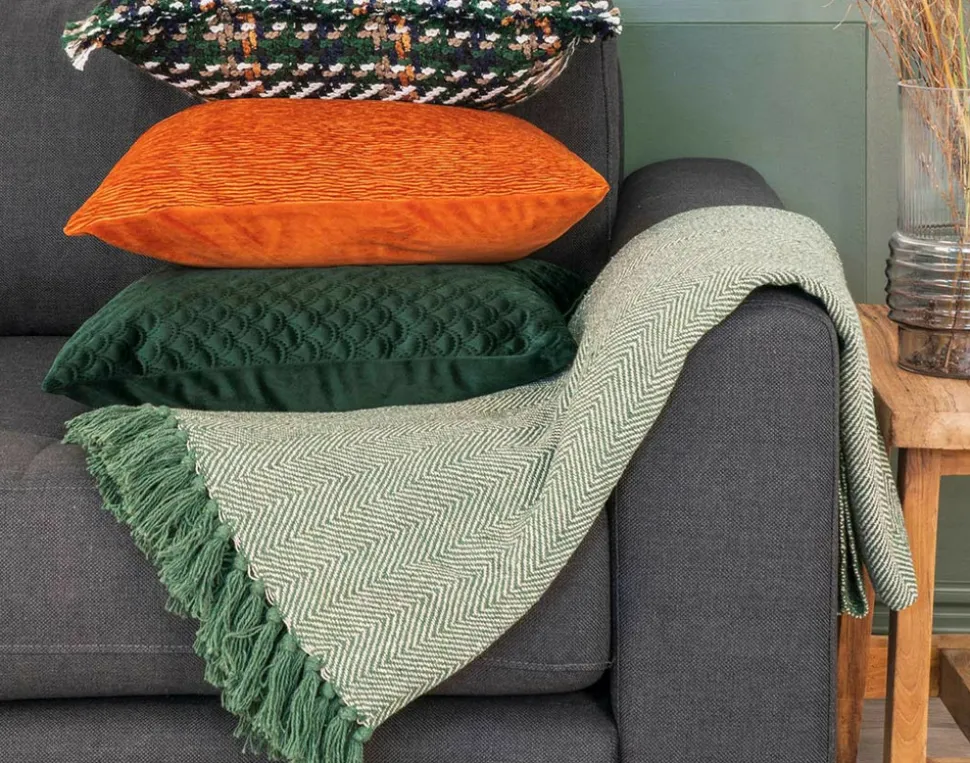 BEST MOBILIER - Fonni - plaid - 130x160 cm - motif abstrait - en coton recyclé