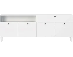 BEST MOBILIER - Gaby - buffet bas - blanc - 200 cm