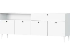 BEST MOBILIER - Gaby - buffet bas - blanc - 200 cm