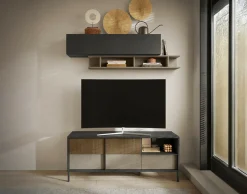 BEST MOBILIER - Jules - meuble tv - 2 portes et 1 tiroir - 156 cm