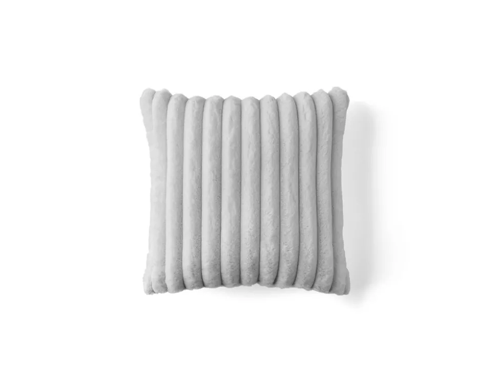 BEST MOBILIER - Laponie - coussin - en fausse fourrure côtelé - 40x40 cm