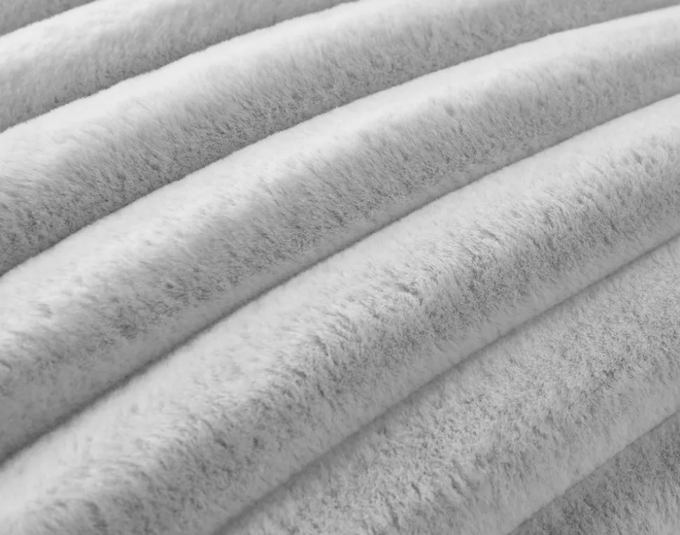 BEST MOBILIER - Laponie - coussin - en fausse fourrure côtelé - 40x40 cm