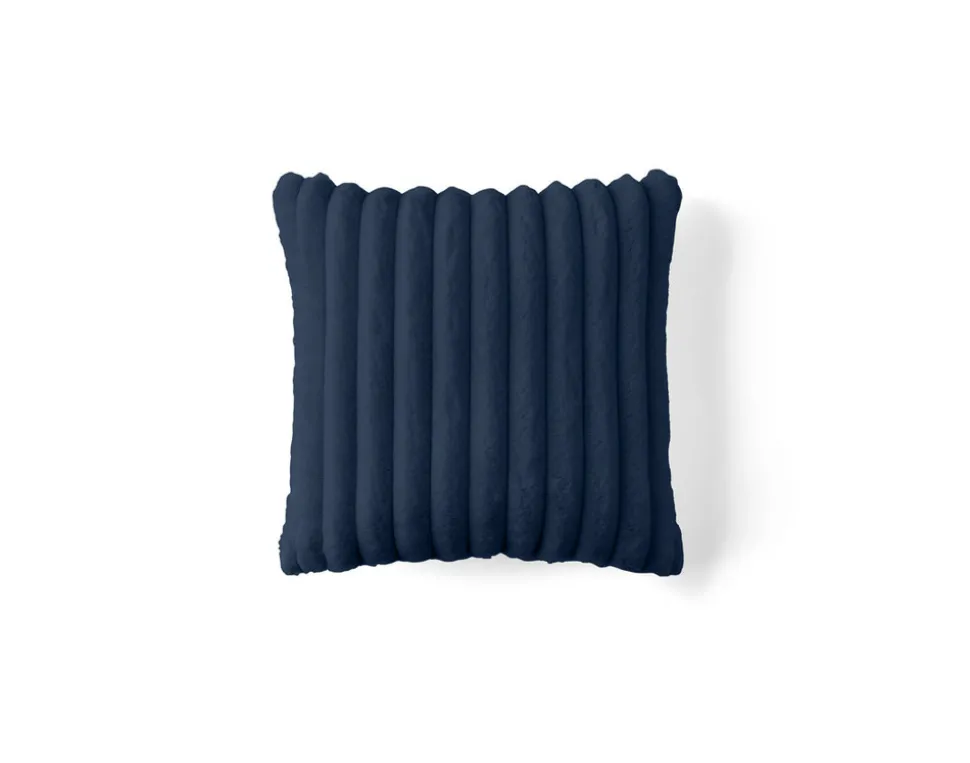 BEST MOBILIER - Laponie - coussin - en fausse fourrure côtelé - 40x40 cm