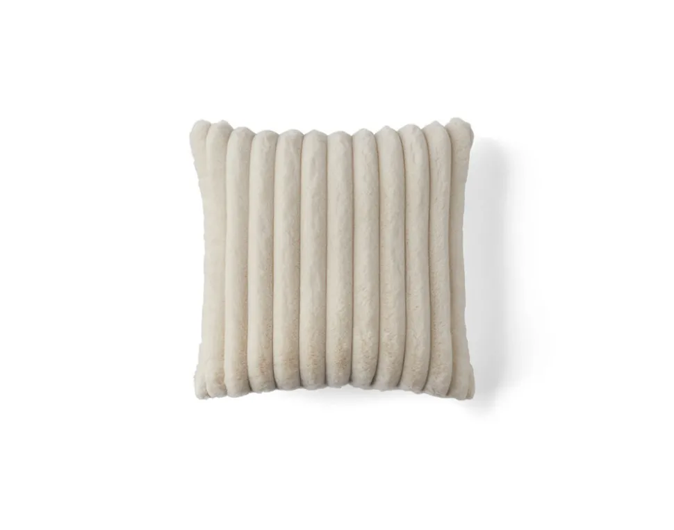 BEST MOBILIER - Laponie - coussin - en fausse fourrure côtelé - 40x40 cm