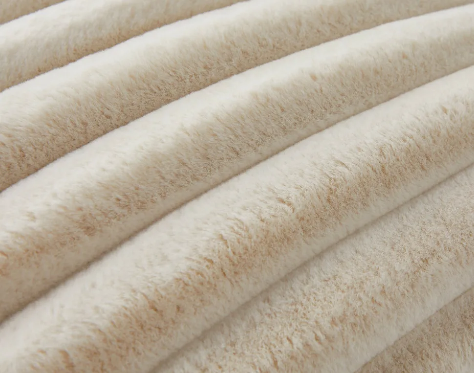 BEST MOBILIER - Laponie - coussin - en fausse fourrure côtelé - 40x40 cm