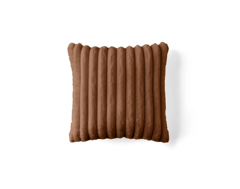 BEST MOBILIER - Laponie - coussin - en fausse fourrure côtelé - 40x40 cm