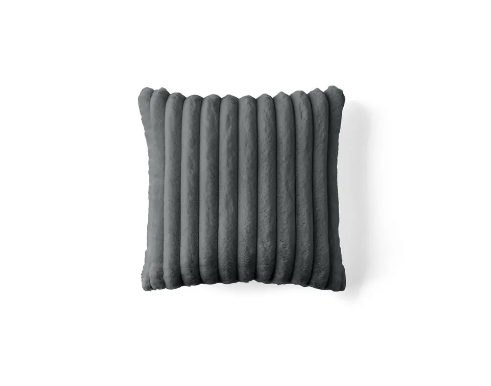 BEST MOBILIER - Laponie - coussin - en fausse fourrure côtelé - 40x40 cm