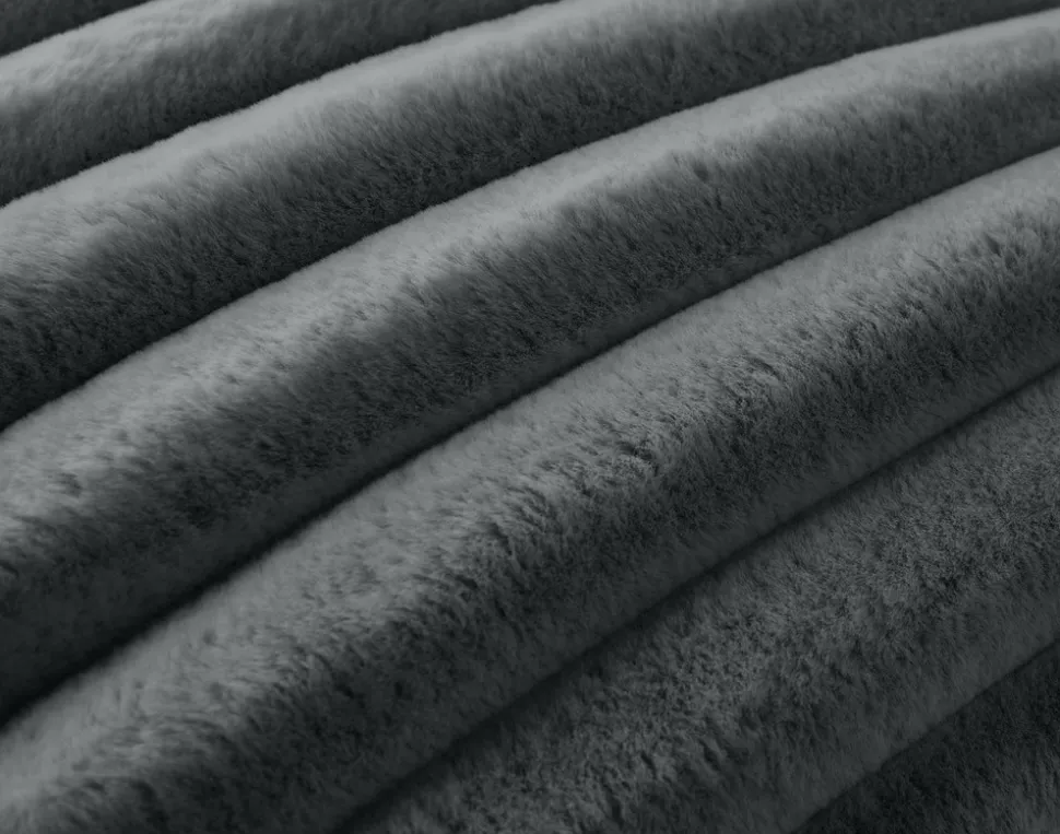 BEST MOBILIER - Laponie - coussin - en fausse fourrure côtelé - 40x40 cm