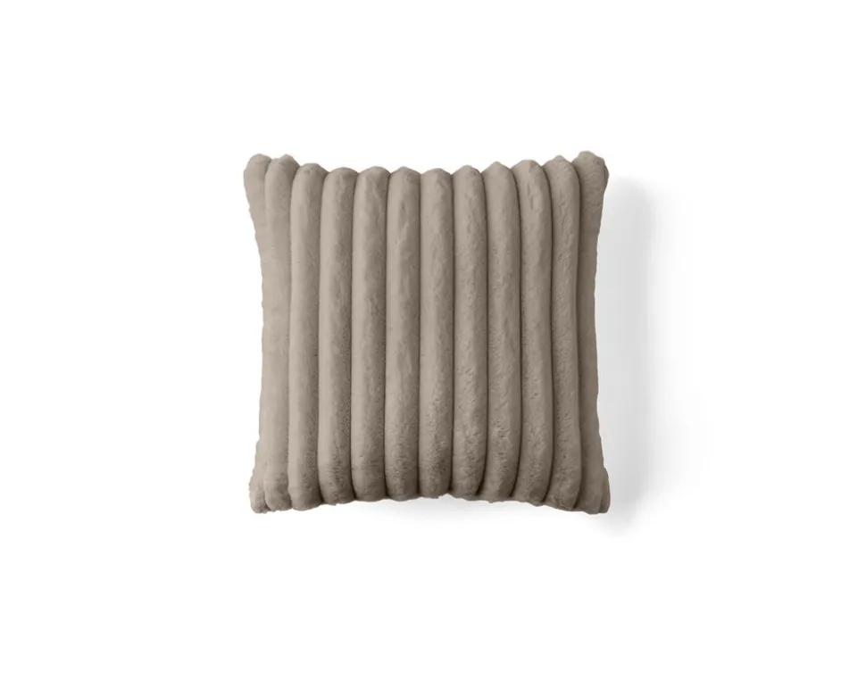 BEST MOBILIER - Laponie - coussin - en fausse fourrure côtelé - 40x40 cm