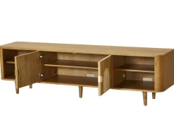 BEST MOBILIER - Milazzo - meuble tv - bois plaqué chêne et cannage - 180 cm