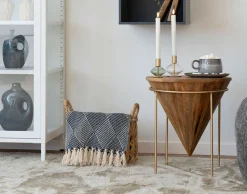 BEST MOBILIER - Mombosa - plaid - 130x180 cm - motif géométrique - en coton recyclé