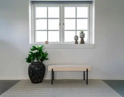 BEST MOBILIER - Romeo - banc - tissu bouclette - 100 cm