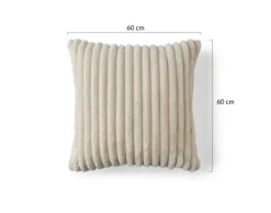 BEST MOBILIER - Sierra - coussin - en fausse fourrure côtelé - 60x60 cm