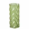 BOLTZE - Vase Curvo, en verre laqué, coloris vert - H.30xD.13cm
