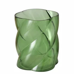 BOLTZE - Vase Curvo, en verre laqué, coloris vert - H.20,3xD.17,5cm
