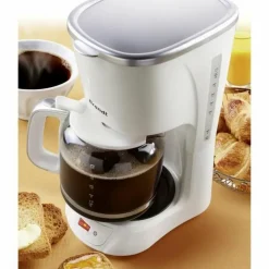 BRANDT - Cafetière électrique - blanc et silver - 1,8 l - 1100 w - 18 tasses