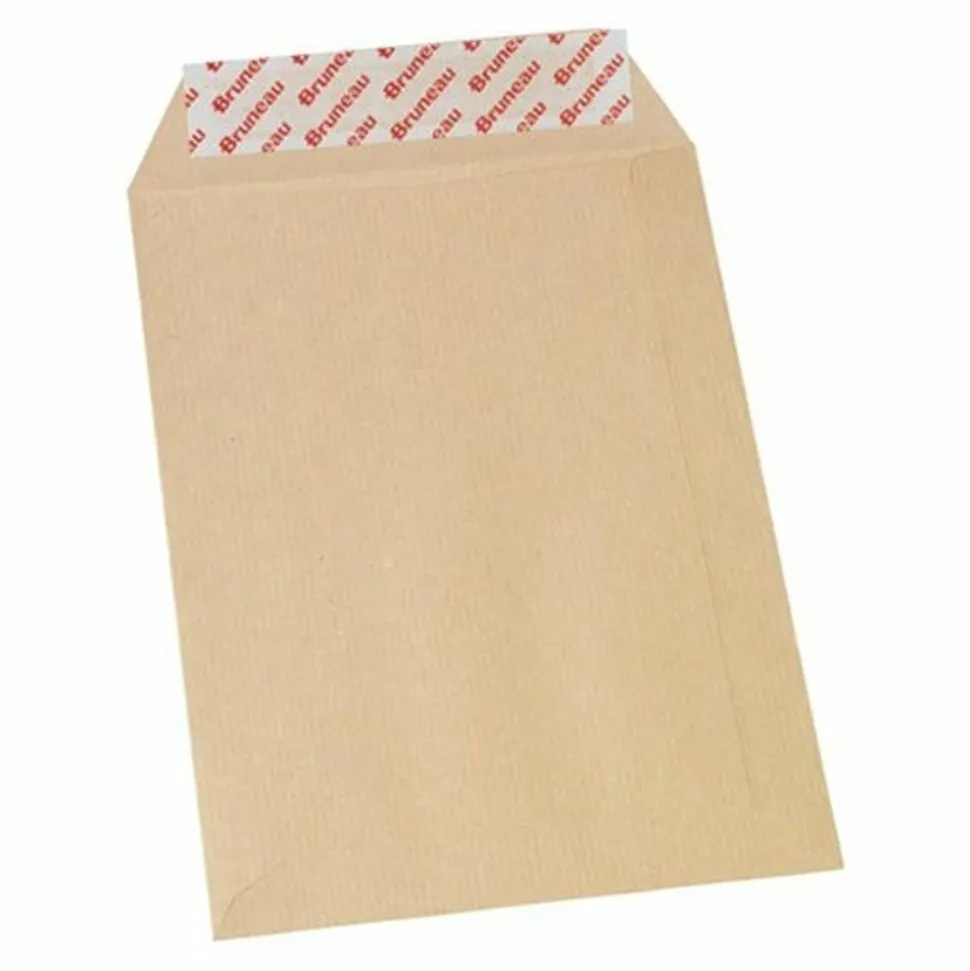 BRUNEAU - 50 enveloppes en papier kraft 90 g - 16,2 x 22,9 cm