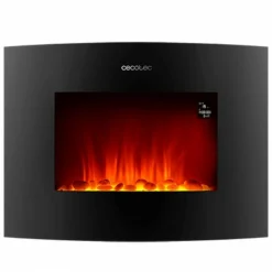CECOTEC - Cheminée murale électrique décorative ready warm 2250 curved flames connected noir 1000 - 2000 w 2000 w