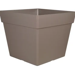 CHAPELU FRÈRES - Pot carré Enzo 40, coloris Taupe, L.39xl.39xH.33cm