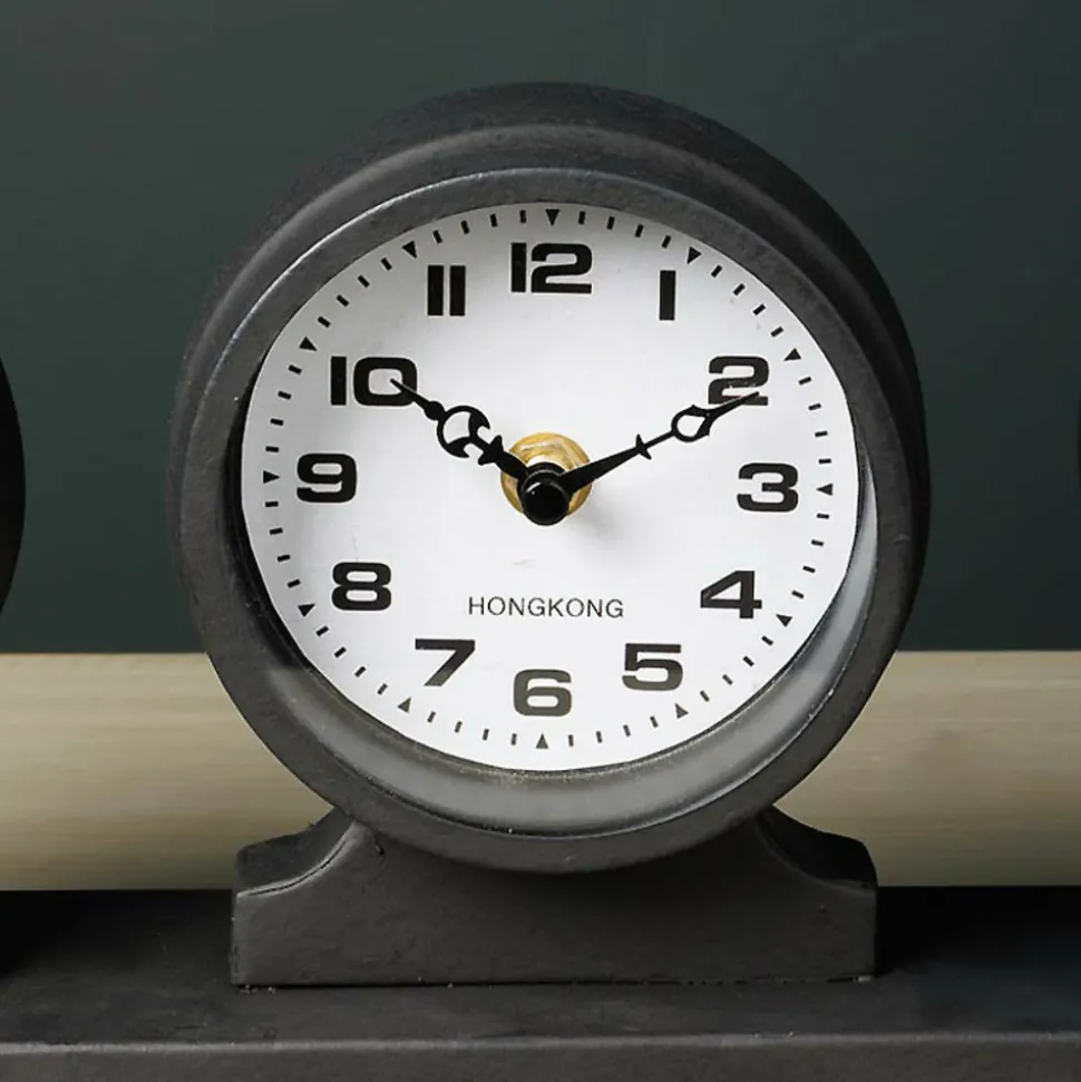 CHEHOMA - Horloges jetlag fer gris 16x40x6cm