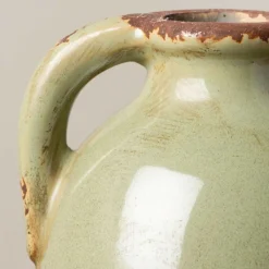 CHEHOMA - Vase à deux anses lichen céramique 12x9cm