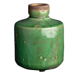 CHEHOMA - Vase bouteille vert olive 14x11cm