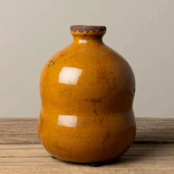 CHEHOMA - Vase bulles marron glacé céramique 13x9cm