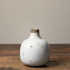 CHEHOMA - Vase céramique blanc 13x11cm