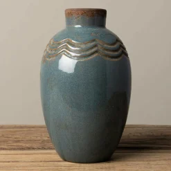 CHEHOMA - Vase gris bleu grâce 15x9cm