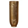 CHEHOMA - Vase haut face laiton doré 28x10x10cm