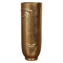 CHEHOMA - Vase haut face laiton doré 28x10x10cm
