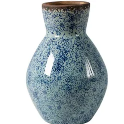 CHEHOMA - Vase haut évasé fleuri céramique 16x23cm