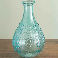 CHEHOMA - Vase liseron bleu verre 15x9x9cm