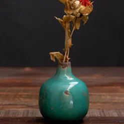 CHEHOMA - Vase mini céramique vert 9x9x10cm