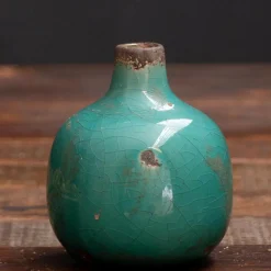 CHEHOMA - Vase mini céramique vert 9x9x10cm