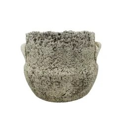 CHEMIN DE CAMPAGNE - ~ cache-pot "antique" en béton gris vieilli ø20 x 16 cm