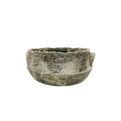 CHEMIN DE CAMPAGNE - ~ coupe ronde "antique" en béton gris vieilli ø25.5 x 12 cm