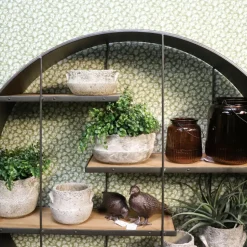 CHEMIN DE CAMPAGNE - ~ coupe ronde "antique" en béton gris vieilli ø25.5 x 12 cm