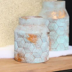 CHEMIN DE CAMPAGNE - ° vase en béton vert de gris ø14.5 x 24 cm