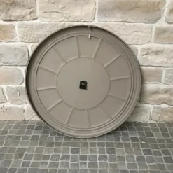 CHEMIN DE CAMPAGNE - Grande horloge murale décorative vintage salon métal gris blanc 100cm