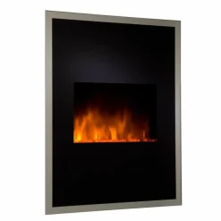 CHEMIN'ARTE® - Cheminée murale empire state en acier et verre trempé