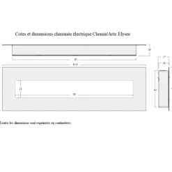 Chemin'arte cheminée électrique 2000w avec télécommande - 242
